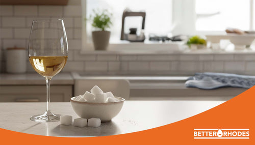 Alcohol-free wine with sugar cubes