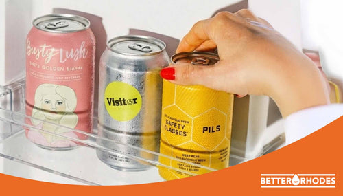 Non-alcoholic beers stocked in a fridge for Dry January drink alternatives