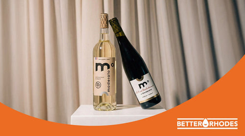 Moderato Cuvée Révolutionnaire non-alcoholic white and red wine bottles