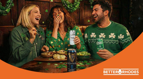 Friends enjoying non-alcoholic St. Patrick’s Day beverages including Guinness 0