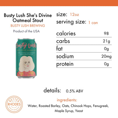 Busty Lush She's Divine Non-Alcoholic Oatmeal Dark | 4-pack