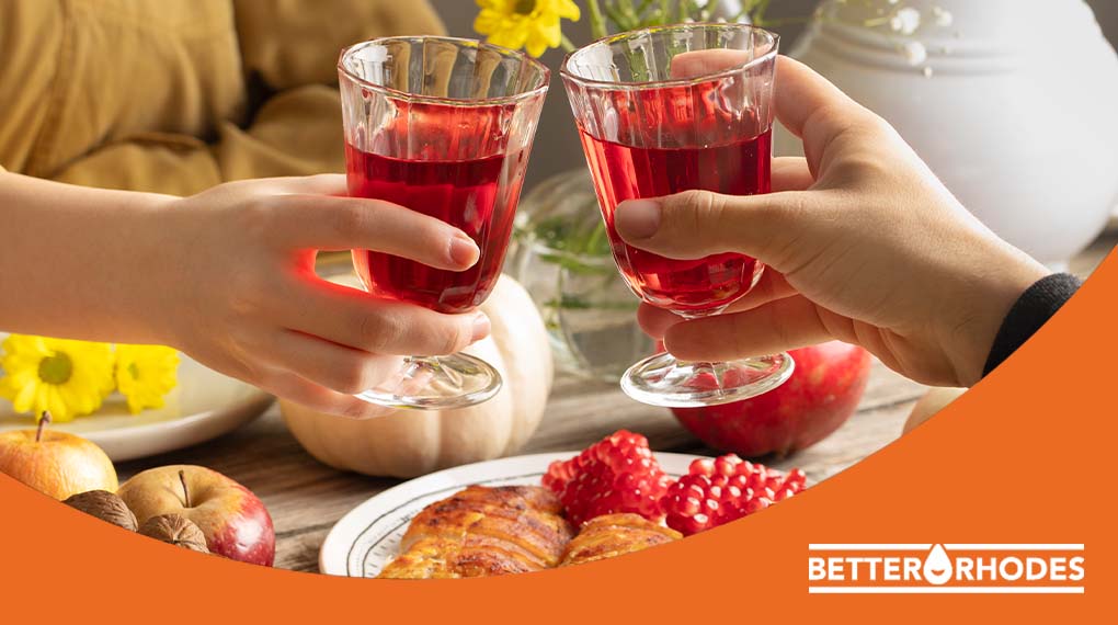 red non-alcoholic Thanksgiving punch