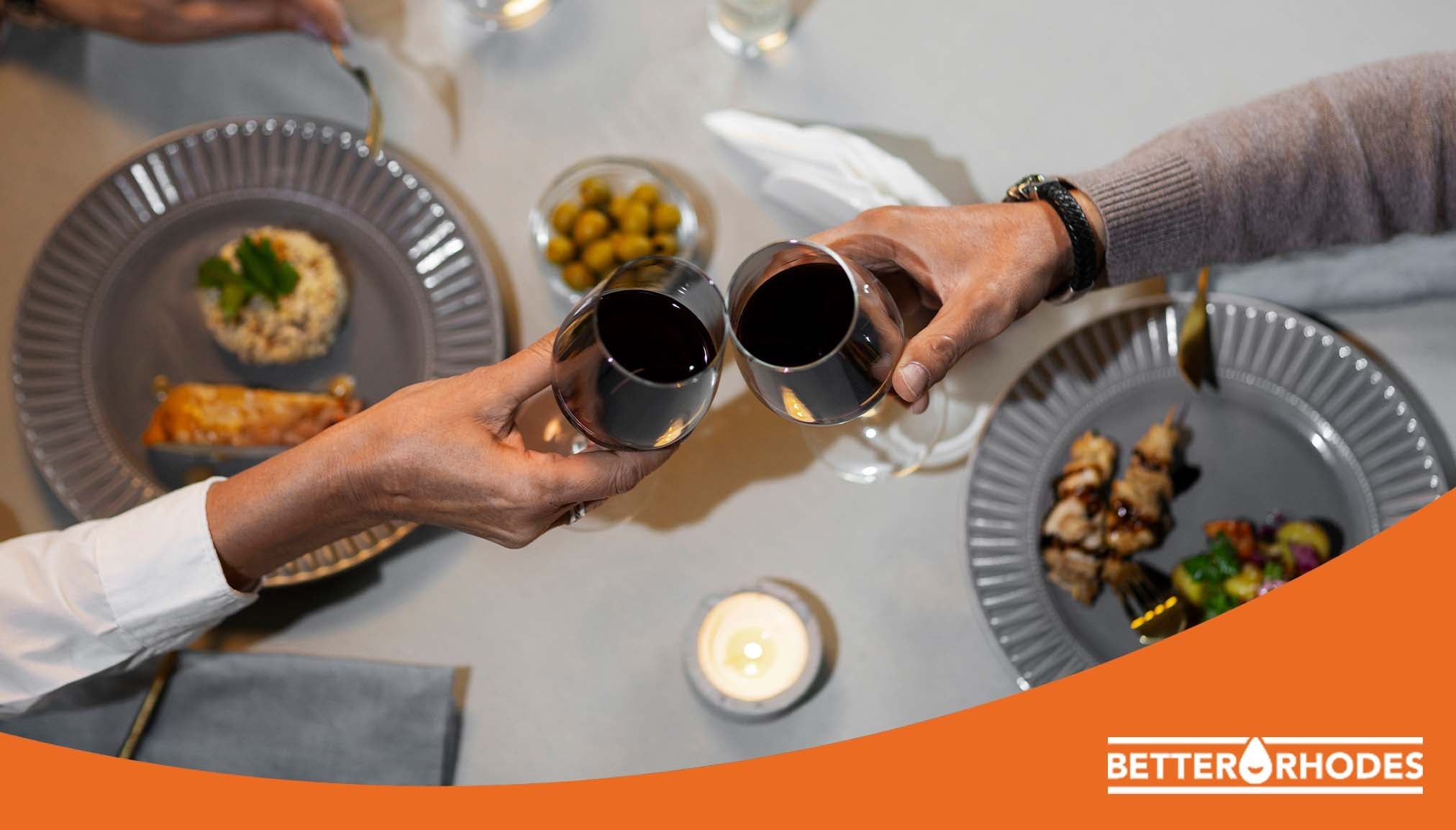 Pairing non-alcoholic wine with dinner at a shared table