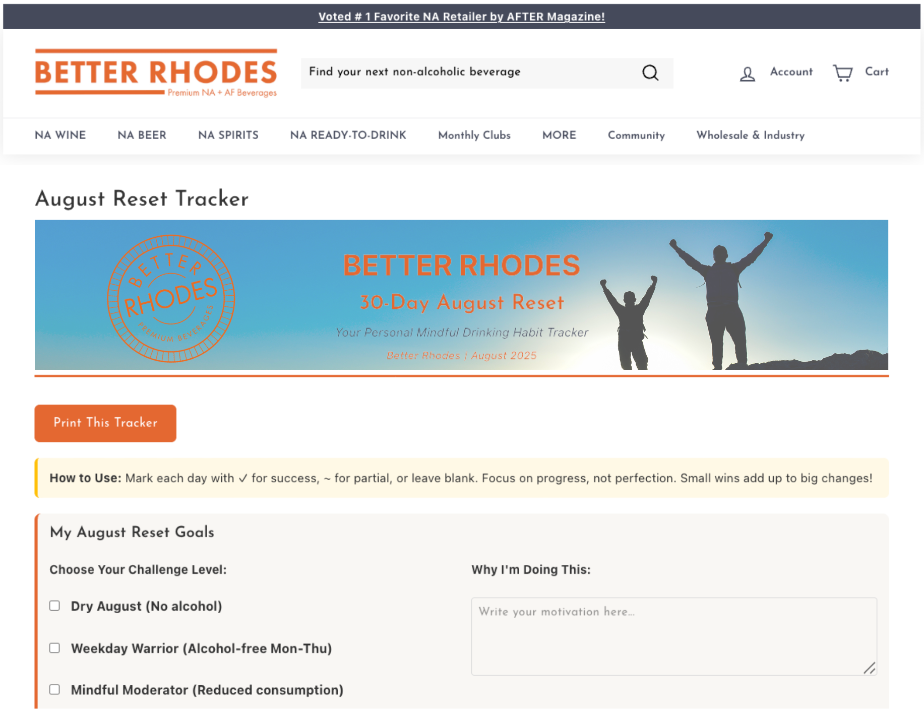 August Reset: 30 Days to Better Drinking Habits