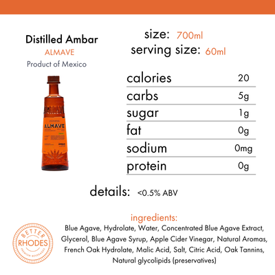Almave Ambar  Distilled Non-Alcoholic Blue Agave Spirit