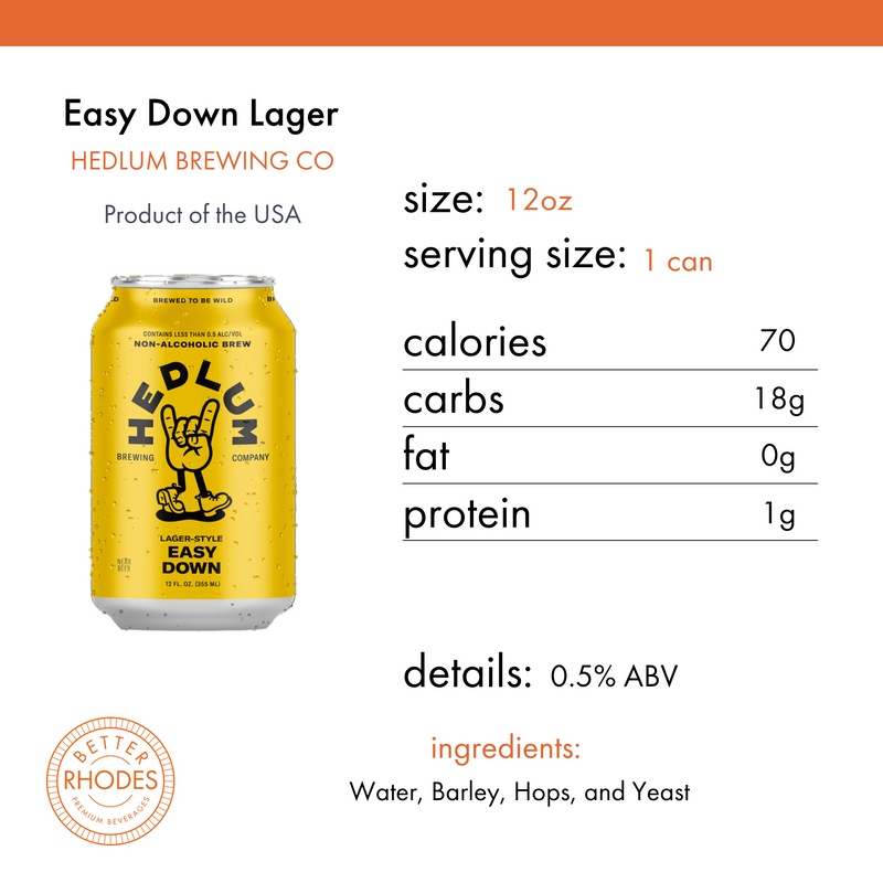 Hedlum Easy Down Non-Alcoholic Lager | 6-pack