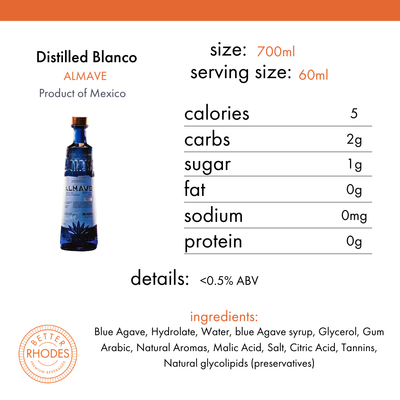 Almave Blanco Distilled Non-Alcoholic Blue Agave Spirit