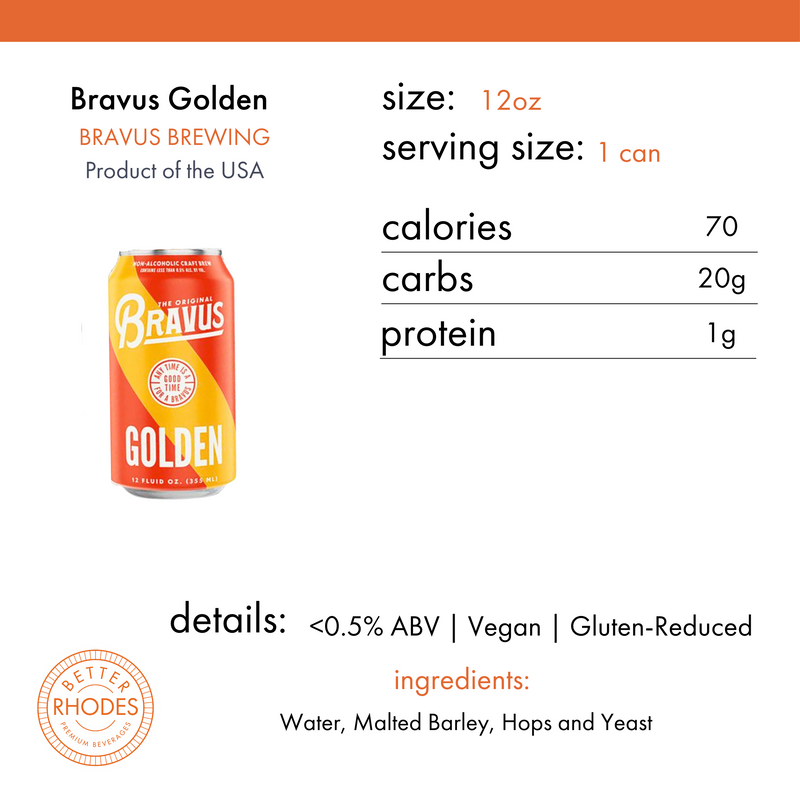 Bravus Brewing Non-Alcoholic Golden | 6-pack