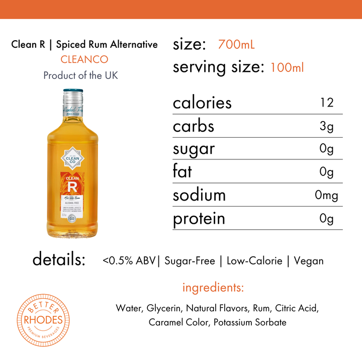 Clean R | Spiced Rum Alternative | BetterRhodes – Better Rhodes