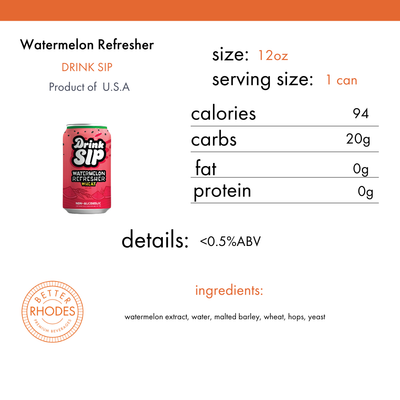 Drink Sip Non-Alcoholic Watermelon Refresher Wheat Beer | 6-pack
