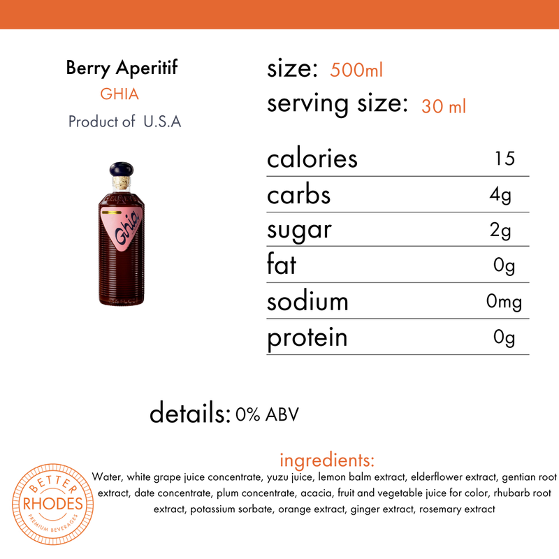Ghia Alcohol-Free Berry Aperitif | 500ml