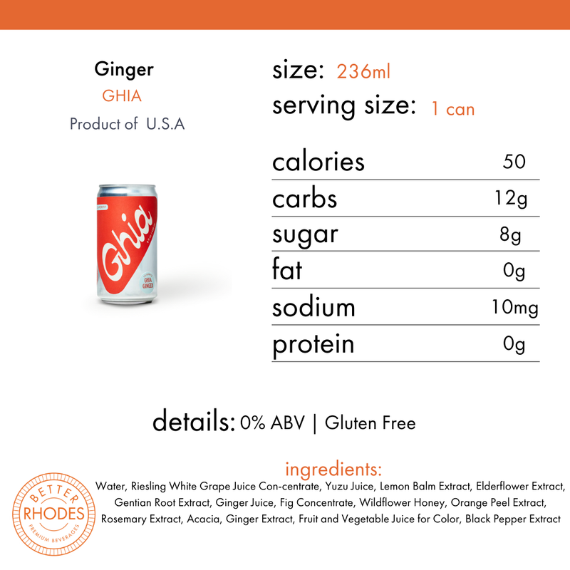 Ghia Non-Alcoholic Ginger Aperitivo | 4 pack