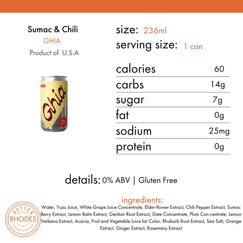 Ghia Non-Alcoholic Sumac & Chili | 4 pack