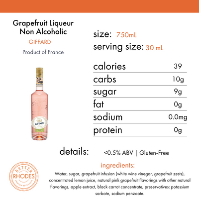 Giffard Non Alcoholic Grapefruit Liqueur