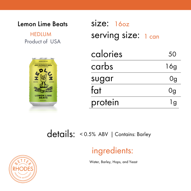 Hedlum Non-Alcoholic Lemon Lime | 6-pack