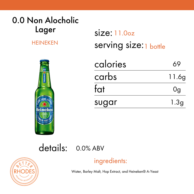 Heineken 0.0 Non Alcoholic Lager | 6-pack Bottles