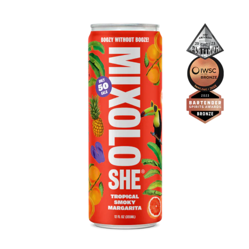 Mixoloshe Non-Alcoholic Tropical Smoky Margarita | 12-pack