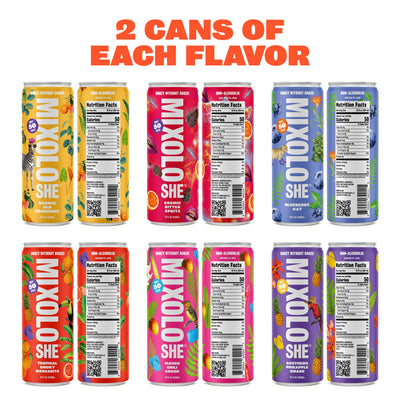 Mixoloshe Non-Alcoholic Variety Pack | 12-Pack