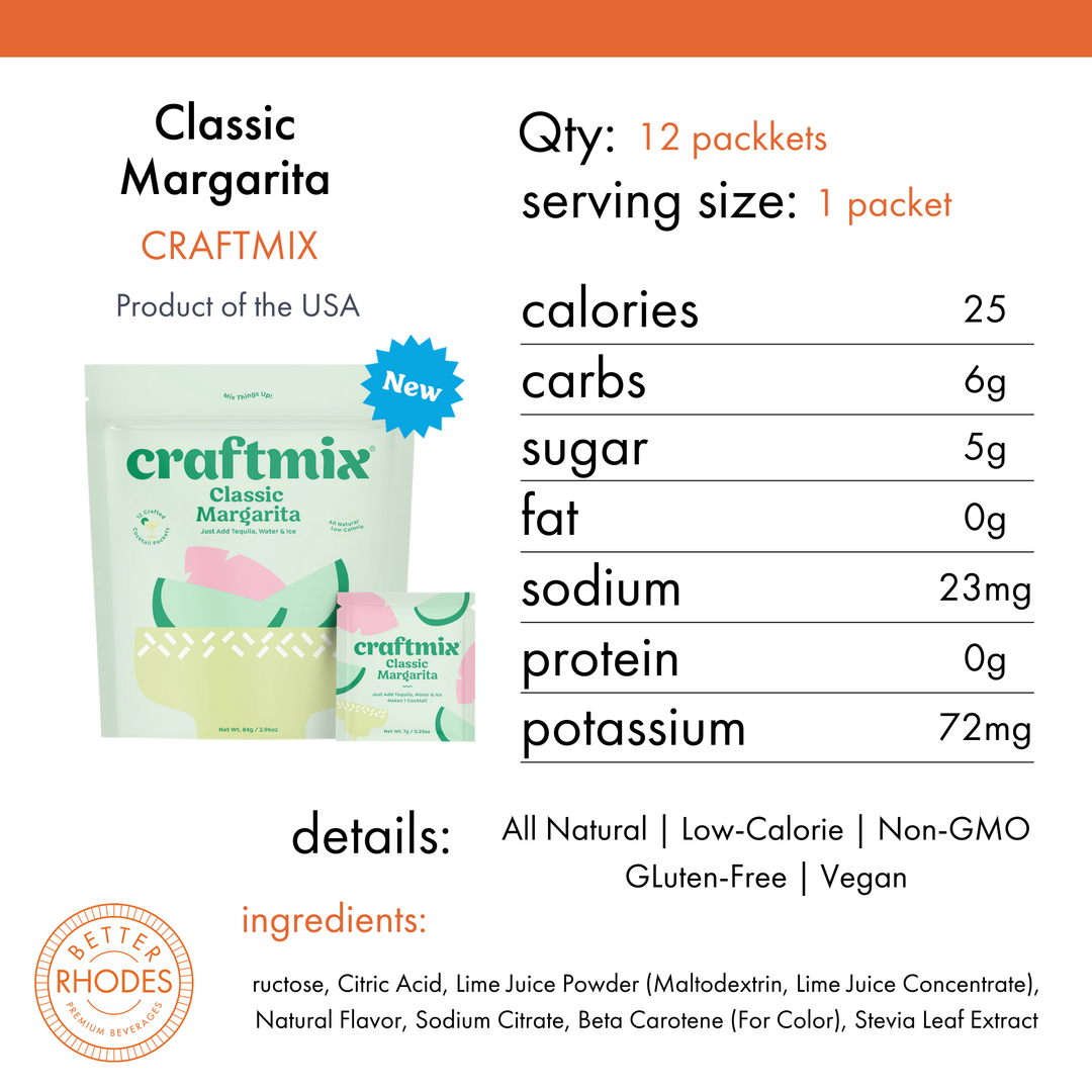 Craftmix Classic Margarita Cocktail Mix Packets | 12-pack – Better