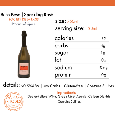 Society De La Rassi Beso Besa Non-Alcoholic Sparkling Rosé | 750ml
