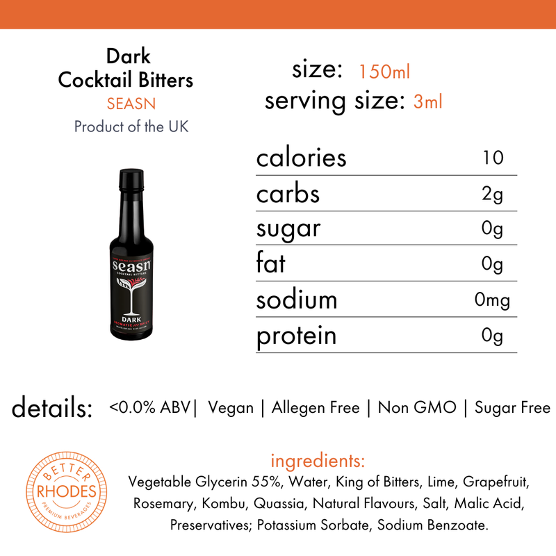 Seasn Dark Non-Alcoholic Cocktail Bitters