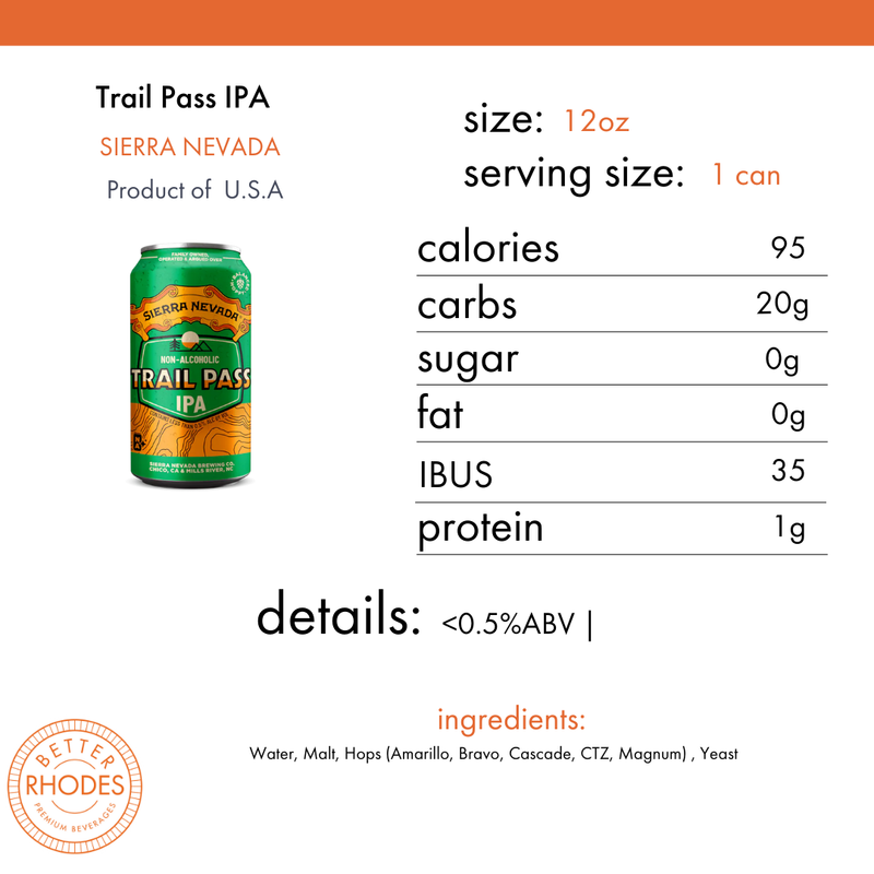 Sierra Nevada Non-Alcoholic Trail Pass IPA | 6 pack