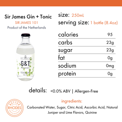 Sir. James 101 Alcohol-Free Gin Tonic | 4-pack