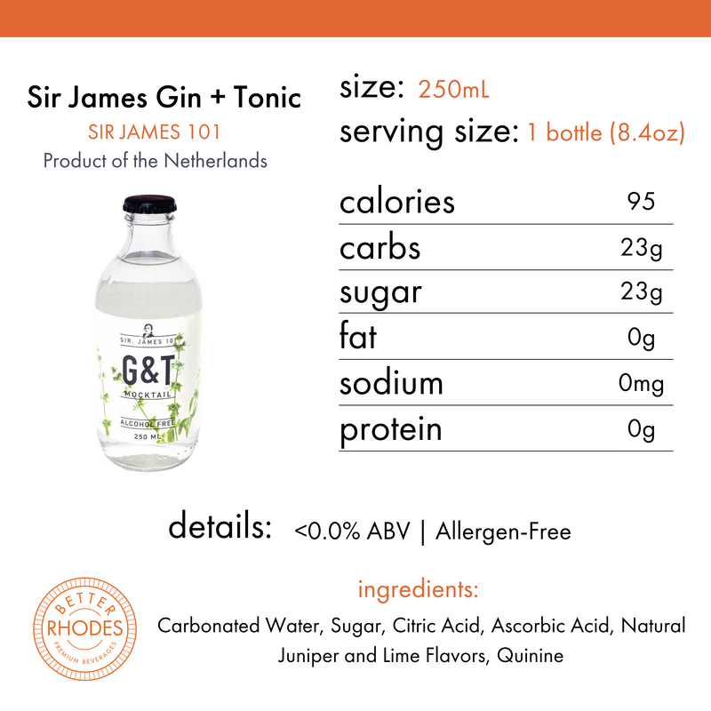 Sir. James 101 Alcohol-Free Gin Tonic | 4-pack