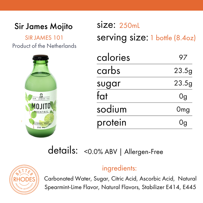 Sir. James 101 Alcohol-Free Mojito | 12 Bottle Party Pack