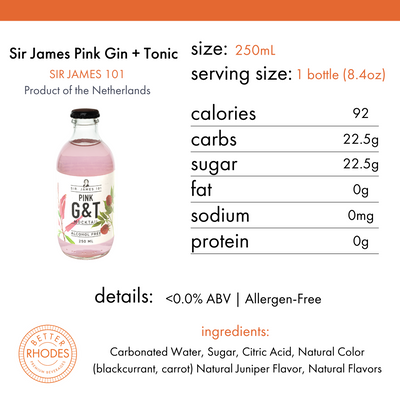 Sir. James 101 Alcohol-Free Pink Gin Tonic | 12 Bottle Party Pack