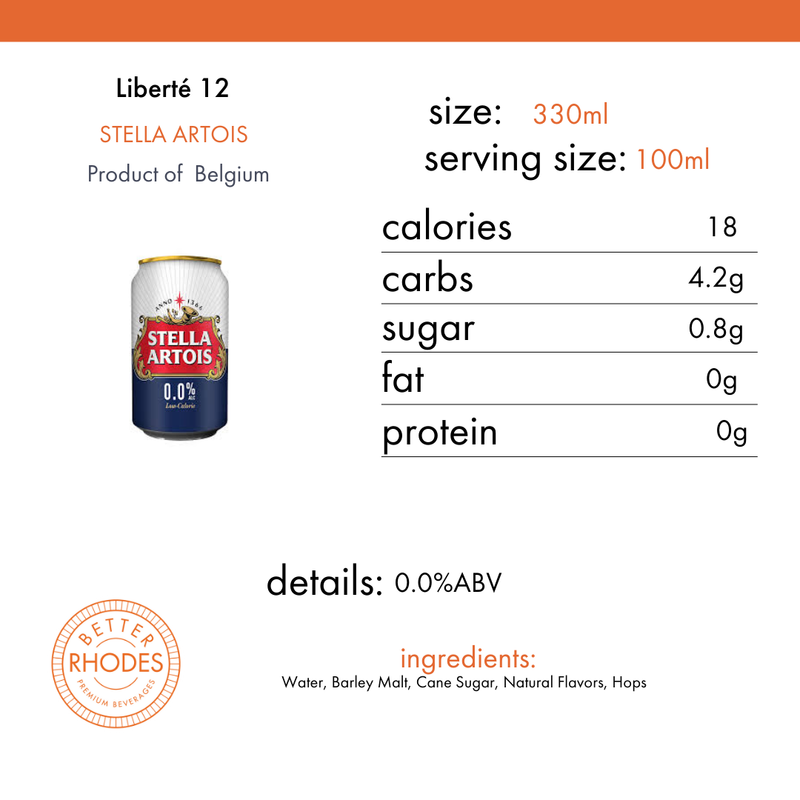 Stella Artois Alcohol Free Cans | 12 pack