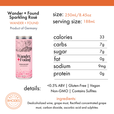 Wander + Found Non-Alcoholic Sparkling Rosé Cans