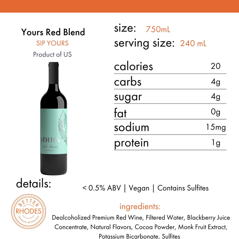 YOURS Non-Alcoholic Wine Award-Winning California Red Blend