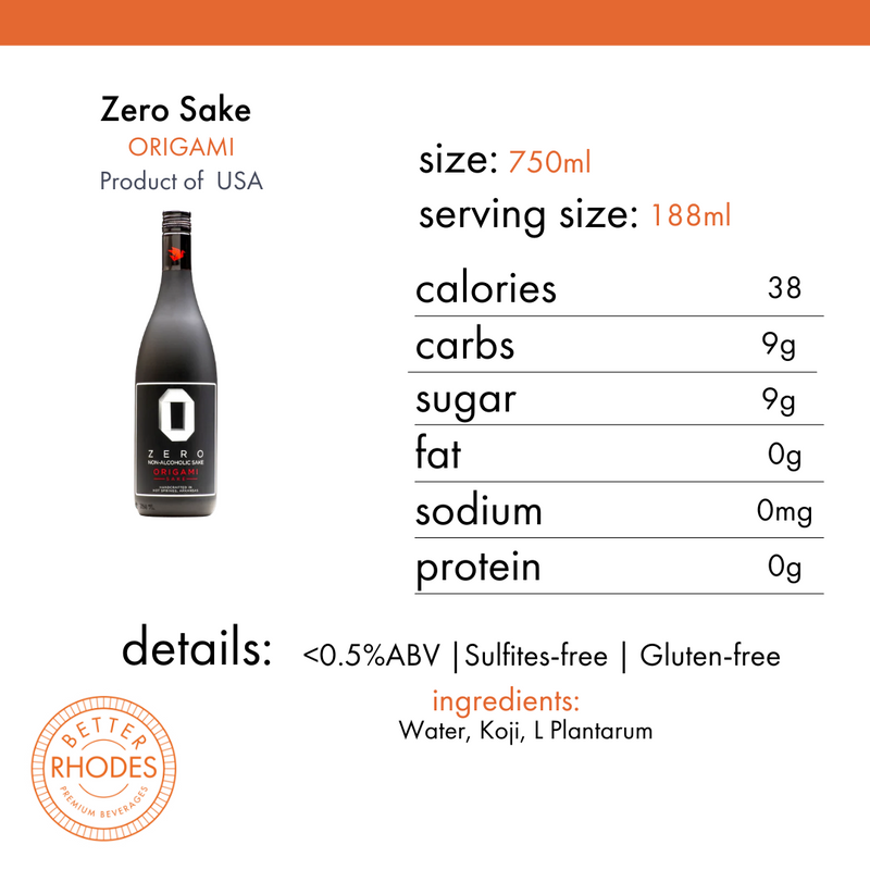 Origami Sake Zero Non Alcoholic Sake