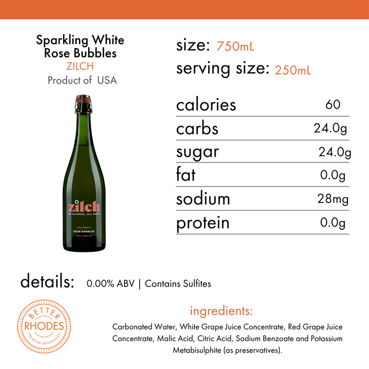 Zilch Alcohol-Free Sparkling Rosé – Better Rhodes
