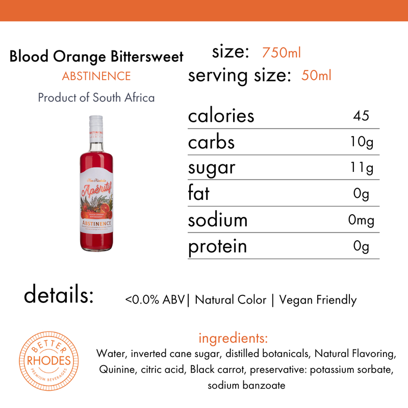 Abstinence Non-Alcoholic Blood Orange Aperitif