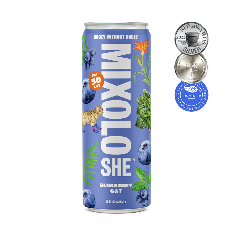 Mixoloshe Non-Alcoholic Blueberry G&T | 12-pack