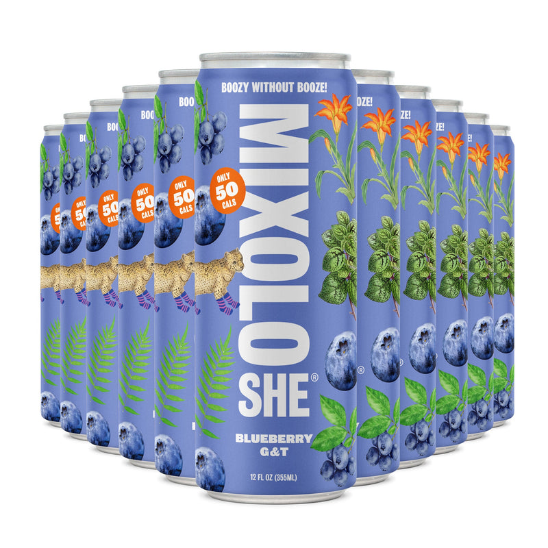 Mixoloshe Non-Alcoholic Blueberry G&T | 12-pack