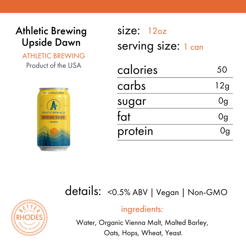 Athletic Brewing Upside Dawn Non-Alcoholic Golden Ale | 6-pack