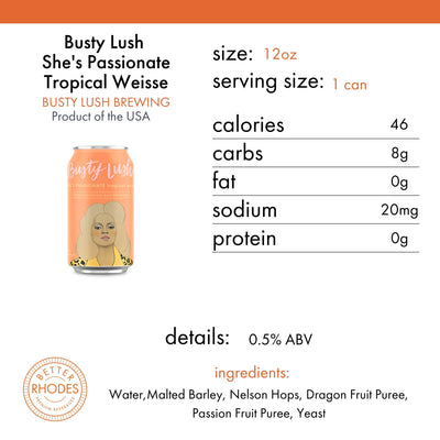 Busty Lush She's Passionate Non-Alcoholic Tropical Weisse | 4-pack