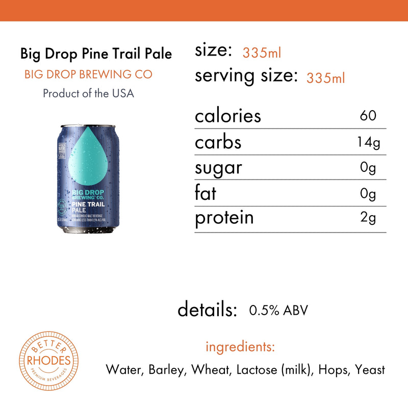 Big Drop Brewing Non-Alcoholic Pine Trail Pale | 6-pack